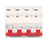 FTVOGUE Disjoncteur Miniature Interlock, Double Interrupteur de Transfert de Puissance 2P + 2P AC 240-400V 80A avec Barre Omnibus pour Alimentation de Secours D'urgence