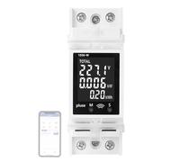 FTVOGUE Disjoncteur Numérique, Boîtier PC, Compteur de Courant et de Tension Numérique 85 à 265 V 63 A WiFi LCD Moniteur de Facteur de Fréquence de Puissance pour la Maison, l'usine, le Bureau,