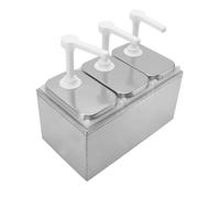 FTVOGUE Distributeur de Sauces, Condiments et Sirops avec Pompe à Condiments capacité de 30 Ml, Tête Rotative et Pot Amovible, Idéal pour la Cuisine, la Maison et les Restau (Pompe triple 2L)