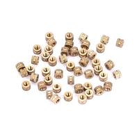 FTVOGUE Écrous à Insertion en Laiton M3, Cylindre moleté intégré pour Plastique avec Longueurs Assorties de 3mm à 12mm, 50 Pièces (M3*5 * 5.3(50 pièces))