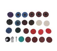 FTVOGUE Ensemble de 26 Disques de Ponçage pour Meuleuse, Disque de Ponçage à Changement Rapide de 2 Pouces avec Support de Disque en Métal ABS, Tige Ronde de 6 Mm et Tige M14 pour le Polissage,
