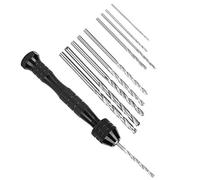 FTVOGUE Ensemble de Forets Hélicoïdaux Manuels en Alliage d'aluminium, Mini Poinçon Rotatif Manuel avec 20 Forets de 0,5 à 3 Mm pour la Fabrication de Modèles en Bois et en Plastique, Perçage de