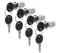 FTVOGUE Ensemble de Serrures à Came en Alliage de Zinc pour Classeur, Paquet de 4 avec 8 Clés pour Tiroir de Boîte aux Lettres, Porte Coulissante, Rangement de Bureau à Domicile, 20 Mm, 25 Mm, 30,