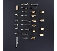FTVOGUE Ensemble de Stylos à Bois 28 en 1, Pointes de Fer à Souder et Pochoirs de qualité Supérieure pour les Amateurs de Travail du Bois et d'artisanat