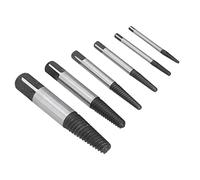 FTVOGUE Ensemble d'extracteurs de Vis, Forets de Retrait de Vis Cassés en Acier à Outils, 6 Pièces avec Boîte de Rangement, 5 Plages de Retrait, Outil Portable Léger pour Artisans, Ateliers,