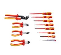FTVOGUE Ensemble d'outils Isolés, Jeu de 12 Tournevis et Pinces Isolés en Acier CRV 1000 V avec Testeur de Tension, Poignées Ergonomiques pour électricien Réparation Automobile à Domicile