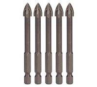 FTVOGUE Foret Cruciforme, Forets à Carrelage en Carbure avec Tige Hexagonale de 1 4 Pouces, Ouvre-trou de 6 Mm pour Béton Vitrocéramique, Paquet de 5 pour Perceuses électriques Manuelles et (8