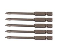 FTVOGUE Foret Cruciforme, Forets à Carrelage en Carbure avec Tige Hexagonale de 1 4 Pouces, Ouvre-trou de 6 Mm pour Béton Vitrocéramique, Paquet de 5 pour Perceuses électriques Manuelles et (4mm)