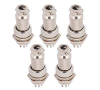 FTVOGUE GX16 Aviation Plug 5Pcs 2P+E 16mm 450V 5A Connecteur de Montage sur Panneau Argenté Mâle Femelle avec Broches Plaquées Argent en Cuivre Pur pour Systèmes D'acquisition de Données (8 Broches)