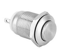 FTVOGUE Interrupteur à Bouton-poussoir en Métal Bouton-poussoir momentané en Acier Inoxydable 12mm 1NO 2 Broches étanche Auto-réinitialisation 250V 3A pour Panneau de Commande Bricolage électronique