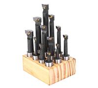 FTVOGUE Jeu de Barres d'alésage Kit de Fraises à Aléser en Acier Rapide 12 Pièces F1 Type 5 Tige de 8 Pouces pour les Utilisateurs de Tours de Fraisage CNC et de Travail du Bois avec Plusieurs