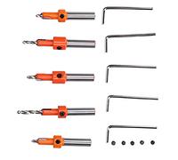 FTVOGUE Jeu de Forets à Fraiser, Foret en Acier au Carbone, Fraise 5 Tailles avec une Forte Force de Coupe, Chanfrein à Cinq Côtés pour le Travail du Bois, la Menuiserie, le Bricolage et la