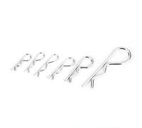 FTVOGUE Jeu de Goupilles Fendues, Assortiment de Clips R en Acier Inoxydable galvanisé, 110 Pièces, Goupilles Fendues Ondulées dans une Boîte en Plastique, Fixation Rapide pour Outils Manuels et