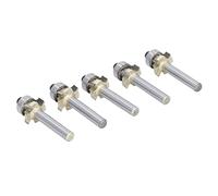 FTVOGUE Jeu de Mèches Rondes en Carbure, 5 Pièces, 1 4 Tiges, 4 Cannelures R1 R1.5 R2 R2. R3 pour le Traitement des Bords, Rainurage, Bordure d'angle, Travail du Bois