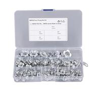 FTVOGUE Jeu d'écrous en T, écrous en T en Acier au Carbone 80 Pièces 5 Spécifications, écrous en à 4 Dents Plaqués Zinc Blanc pour la Réparation de Meubles, le Travail du Bois, les Appareils