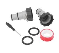 FTVOGUE Kit d'Adaptateur de Tuyau de Piscine, Adaptateur de Tuyau de Piscine fileté en PVC pour Collier de Serrage pour Tuyaux de 1,5 à 1,25 Pouces, Joint Résistant aux Fuites avec Rondelle et