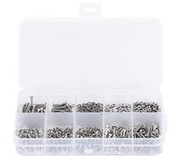 FTVOGUE Kit D'assortiment de Boulons à Douille Hexagonale Fraisée M2 de 600 Pièces, Paquet varié de Boulons en Acier Inoxydable 304, Ensemble de Rondelles D'écrous avec Boîte pour