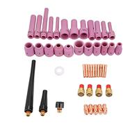 FTVOGUE Kit de Buses de Torche de Soudage TIG Consommables en Céramique 46 Pièces pour Torches WP 9 20 25 Pièces de Rechange Résistantes aux Hautes Températures pour les Projets de Coupe et les