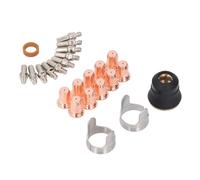 FTVOGUE Kit de Buses d'électrode de Coupe, Consommables de Torche de Coupe en Laiton 24 Pièces avec 10 électrodes 10 Buses 2 Guides d'écartement pour la Réparation de la Torche et le Remplacement