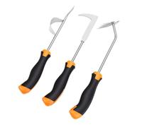 FTVOGUE Kit de Désherbage de Jardin Portable, Poignées Ergonomiques | 3 outils pour un désherbage efficace, construction résistante à la rouille, facile à transporter, parfait pour les tâches