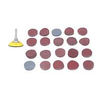 FTVOGUE Kit de Papier de Verre floqué de 50 Mm, Ensemble de 203 Disques de Ponçage en Oxyde d'aluminium avec Filetage Femelle, Disque de Meulage, Coussin pour Bois, Métal, Bijoux, Polissage de