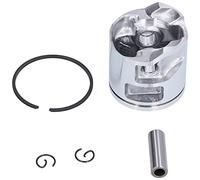 FTVOGUE Kit de Segments de Piston, Kit de Piston en Alliage d'aluminium à Haute Teneur en Silicium de 46 Mm avec 2 Anneaux et Goupille, Forte Diffusion Thermique, Remplacement pour Tronçonneuse 555