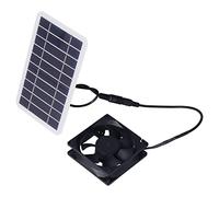 FTVOGUE Kit de Ventilateur de Panneau Solaire Kit de Chargeur Solaire Portable en Polysilicium 2,5 W 5 V avec Deux Ports USB Ventilateur Compact pour l'élevage en Plein Air, la Plantation de Serre