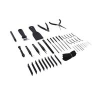 FTVOGUE Kit d'Outils d'imprimante 3D, Boîte à Outils de Finition de Modèle en ABS et en Acier au Carbone de 49 Pièces avec Outil 'ébavurage, Perceuse à Main et Accessoires de Nettoyage pour les