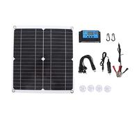 FTVOGUE Kit Panneau Solaire 20W 12V Monocristallin avec Contrôleur 10A pour | 21 % de Rendement élevé, étanchéité IP65, Sortie USB et 12 V, Montage Facile avec œillets et mousqueton.