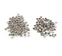 FTVOGUE Lot de 100 rivets tubulaires en métal argenté double capuchon