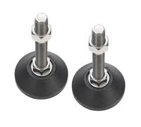 FTVOGUE Lot de 2 Pieds de Nivellement Réglables en Nylon et Acier Inoxydable avec Base en Caoutchouc de 80 Mm, Réglage de 100 Mm pour établi, Machine, Armoire, étagère