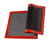 FTVOGUE Lot de 2 Tapis de Cuisson Microperforés en Fibre de Verre de Silicone 30 X 40 Cm avec Répartition Uniforme de la Chaleur pour Pâtisserie, Biscuits, Pain, Pizza, Revêtement de Poêle