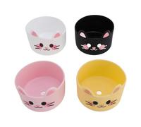 FTVOGUE Lot de 4 Bottes de Protection Antidérapantes en Silicone pour Bouteilles d'eau, Motif Chat de Dessin animé, Manchon Inférieur de Tasse, 8 X 6 Cm, pour Bouteilles et Tasses, pour la Maison,
