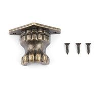 FTVOGUE Lot de 4 Protections d'angle pour Pieds de Boîte Antique en Alliage de Zinc 36 X 25 Mm Bronze avec Vis pour Boîte à Bijoux en Bois, Armoire, Coffre, Coins de Meubles
