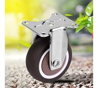 FTVOGUE Lot de 4 Roulettes Fixes en Caoutchouc TPE de 5,1 Cm avec Roulement scellé, Faible Bruit, 50 Kg Chacune, 150 Kg au Total, Support de Plaque Amovible pour Chariots, Supports de Dossiers