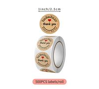 FTVOGUE Lot de 500 Autocollants de Remerciement Floraux, étiquettes Rondes de 2,5 Cm, Autocollantes Transparentes, Transparente pour Sacs Cadeaux, Cartes, Bouquets de Fleurs, Mariage, Anniversaire,