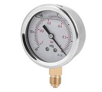 FTVOGUE Manomètre, Manomètre à Vide en Laiton et Acier Inoxydable 1 4 BSP Y60 Radial Rempli d' 0 à 1 Bar Cadran 68 Mm, pour Machines, Industrie Chimique, Métallurgie