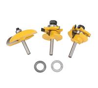 FTVOGUE Mèche à Bois, Fraise à Bois Carbure 1 / 4inches Shank Fillet Carbure Cémenté De Fraisage Du Bois Cadre Porte Porte Rail Stile Cove Surélevé Panneau Routeur Bit 3pcs