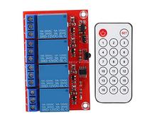FTVOGUE Module de Relais de Réception à 4 Canaux Ensemble de Commutateurs de Télécommande Infrarouge 4CH avec Télécommande de Batterie Incluse pour les Projets de Bricolage Domotique (12V)