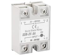 FTVOGUE Module de Relais Statique SSR25 AA 25 A avec Couvercle en Plastique pour Applications CA vers CA Entrée 80-250 V Sortie 24-480 V pour l'automatisation Industrielle et Domestique