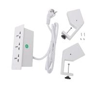 FTVOGUE Multiprise à Pince de Bureau avec 3 Prises 16A, Cordon de 1,8 M pour Bureau (Prise UE)