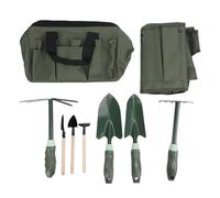 FTVOGUE Outil de Jardinage avec Tablier, Sac de Rangement, Pelles, | Houe Râteau à Double Tête pour Planter la Culture en Creusant