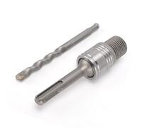 FTVOGUE Ouvre-trou Bielle Adaptateur de Mandrin en Acier à Haute Teneur en Carbone Arbre d'extension à Tige Ronde de 110 Mm avec Foret Central pour Marteau Perforateur à Percussion Béton Brique