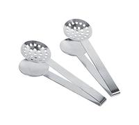 FTVOGUE Pince à Presser les Sachets de thé en Acier Inoxydable avec Plaque | Lot de 2, Construction en Métal Durable, Clip Multi-usage pour Tranches de Citron et Aliments, Facile à Nettoyer, S'adapte