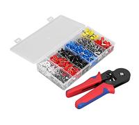 FTVOGUE Pince à Sertir, Ensemble de Virole de Sertissage de Borne d'outil, Kit d'outils de Sertissage de Virole en Acier au Carbone avec Mécanisme Auto-ajustable, 0,25 à 10 mm², 1200 Pièces pour les