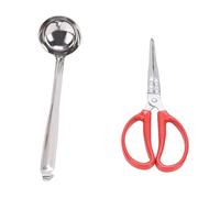 FTVOGUE Pinces de Cheminée en Fonte, Ensemble de Cuillères à Granulés de 30,5 Cm, Pinces de 28 Cm, Revêtement Résistant à la Chaleur pour Table, Foyer, Cheminée, Gril à Granulés, Camping,