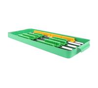 FTVOGUE Plateau de Rangement de Douilles Portable, Support de Douilles sur Rail en Aluminium avec Système à Double Roulement, Conception de Poignée, Peut Contenir des et des Embouts pour le Stockage