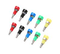 FTVOGUE Prise Banane Femelle en Laiton, Borne de Liaison en Laiton de 2 Mm, Prise Banane 10 A 30 V AC 60 V DC, Adaptateur 5 Couleurs, Bornes de Panneau pour Instruments électroniques, équipement