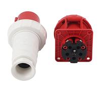 FTVOGUE Prise Industrielle Triphasée, Connecteur étanche IP67 63A | Coupleur à 5 broches, montage dissimulé, capacité 380-415 V, contacts en cuivre massif pour la conductivité