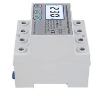 FTVOGUE Protecteur de Tension Réglable LCD Protecteur de Surtension en Plastique à Réinitialisation Automatique 400VAC 63A avec Support de Rail de Déséquilibre de Phase pour Systèmes d'alimentation